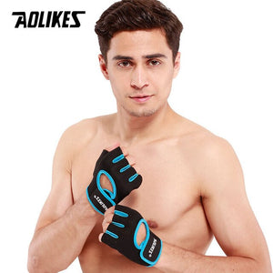 1 Pair Men Women Gym Half Finger Sports Fitness Exercise Training Wrist Gloves Anti-slip Resistance Weightlifting Gloves NEW