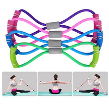 Load image into Gallery viewer, Gym 8 Word Elastic Band Chest Developer Rubber Expander Rope Sports Workout Resistance Bands Fitness Equipment Yoga Training