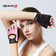 Load image into Gallery viewer, REXCHI Professional Gym Fitness Gloves Power Weight Lifting Women Men Crossfit Workout Bodybuilding Half Finger Hand Protector