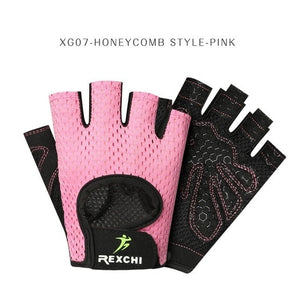 REXCHI Professional Gym Fitness Gloves Power Weight Lifting Women Men Crossfit Workout Bodybuilding Half Finger Hand Protector