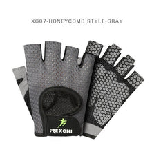 Load image into Gallery viewer, REXCHI Professional Gym Fitness Gloves Power Weight Lifting Women Men Crossfit Workout Bodybuilding Half Finger Hand Protector